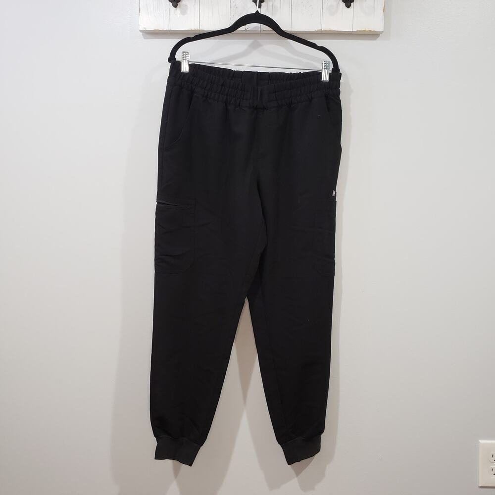 FIGS Slim Samora Jogger Scrub Pants Womens L Black Cargo Medical Nursing